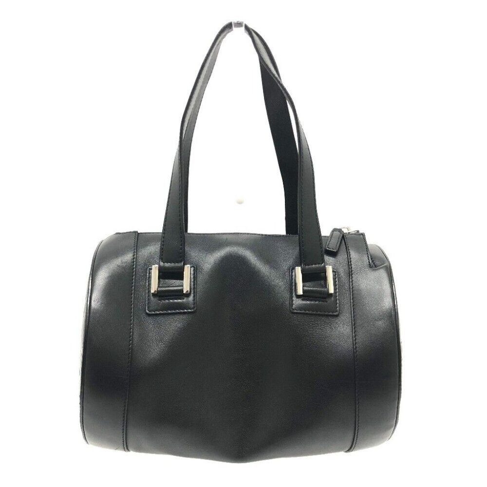 BVLGARI Bulgari Bulgari Cylindrical Hand Bag Leather Black